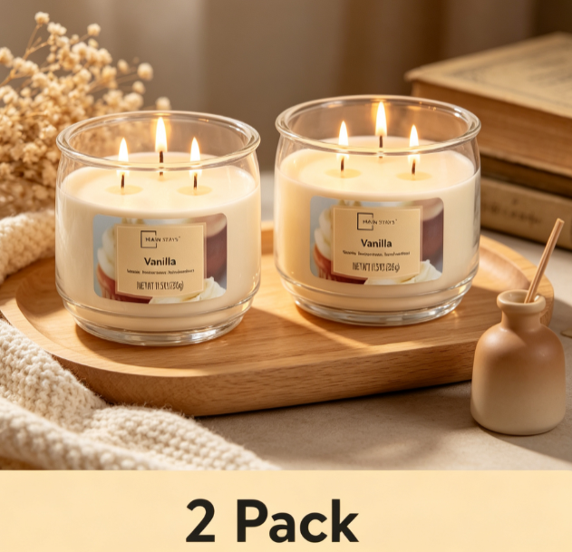 Home Fragrance Vanilla Scented Candle - Vela Aromática de Vainilla en Frasco